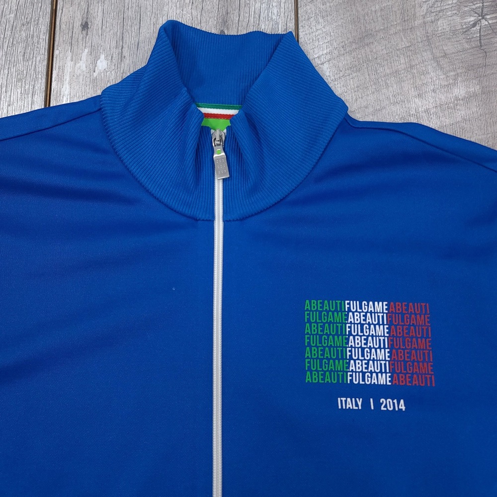 Hugo Boss Track Jacket Mens XL Blue Italy 2014 Skaz Flag Full Zip Soccer Soccer - Picture 4 of 9